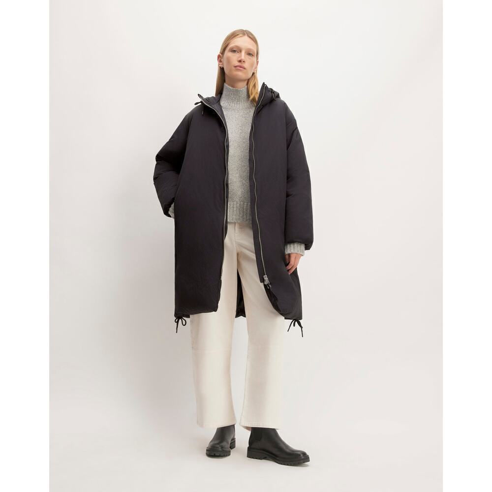 Everlane the Long Re:down Puffer Coat Long Sleeves Black Size M NWT